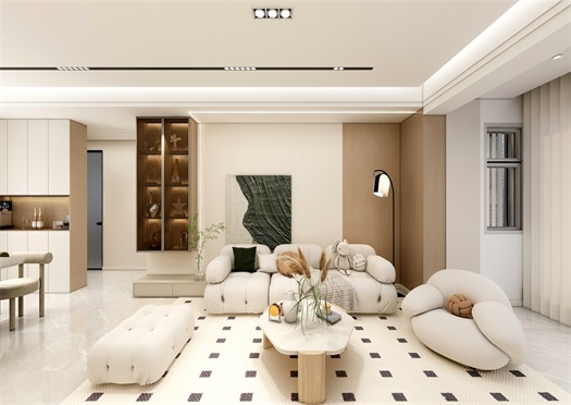 中?！ぞ砰?135平米現(xiàn)代奶油風效果圖