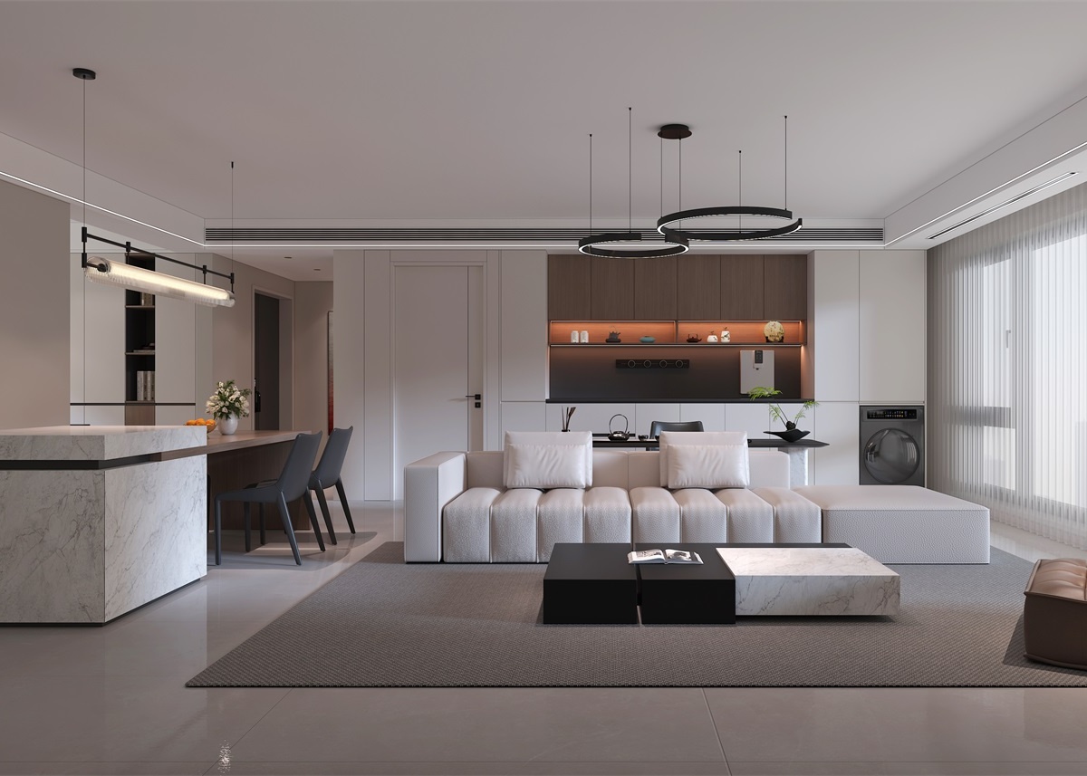 中恒央御143㎡ | 大橫廳+客餐一體+開放書房，他家這通透感絕了！